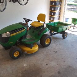 John Deere D100 & Buggy & Grass Seeder