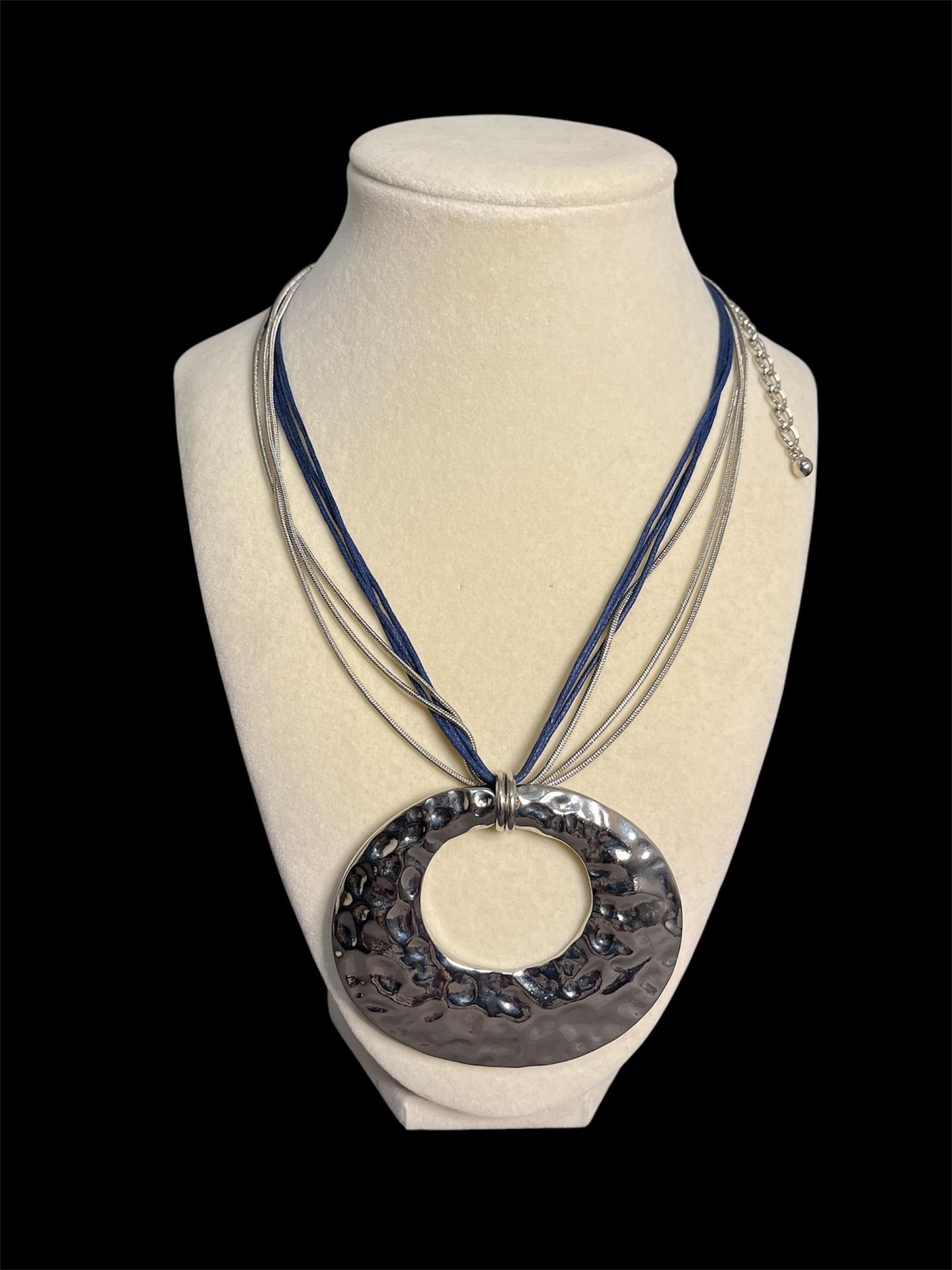 Chico’s Blue & Silver Tone Statement Necklace