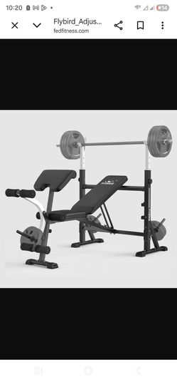 FLYBIRD Olympic Weight Bench Adjustable Press with Rack