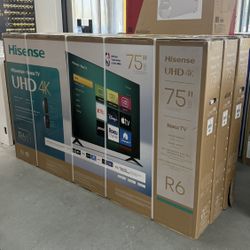 75” HISENSE ROKU R6 4K SMART TV