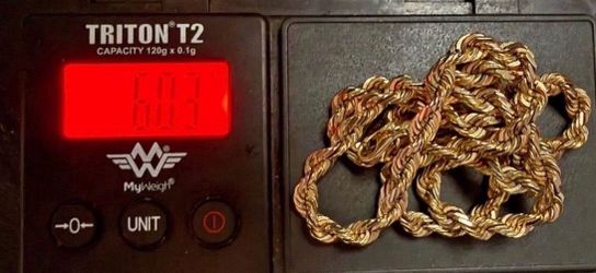 10k Solid Gold Rope,perfect Condition .Thanks See Page For More Jewelry ,see Photos For Details