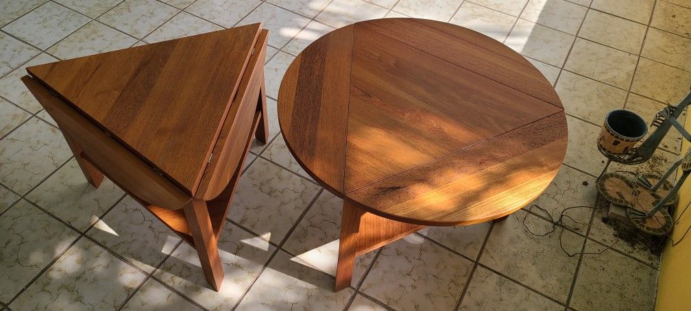 End Tables, Wooden, Folding