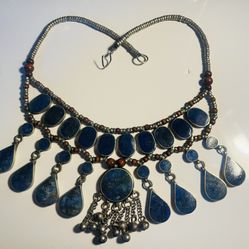 Exquisite Authentic Statement Lapis Lazuli Bib Necklace