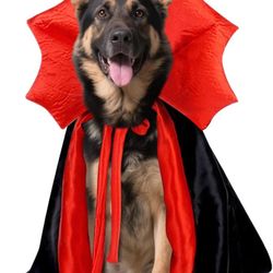 Dog Halloween Costume Large Breed,Adjustable XL XXL Big Dog Vampire Costumes,Golden Retriever German Shepherd Halloween Costume Black Red (Black, Larg
