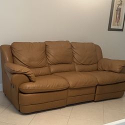 Italian Leather Reclining Couch