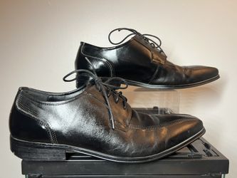 Kenneth Cole New York Lock Smith Bike Toe Dress Shoes, Black