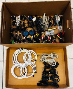 Huge 61-Piece Cable, Cord, Adapter & Audio Accessory Bulk Lot (AV, Power, USB, Tech)