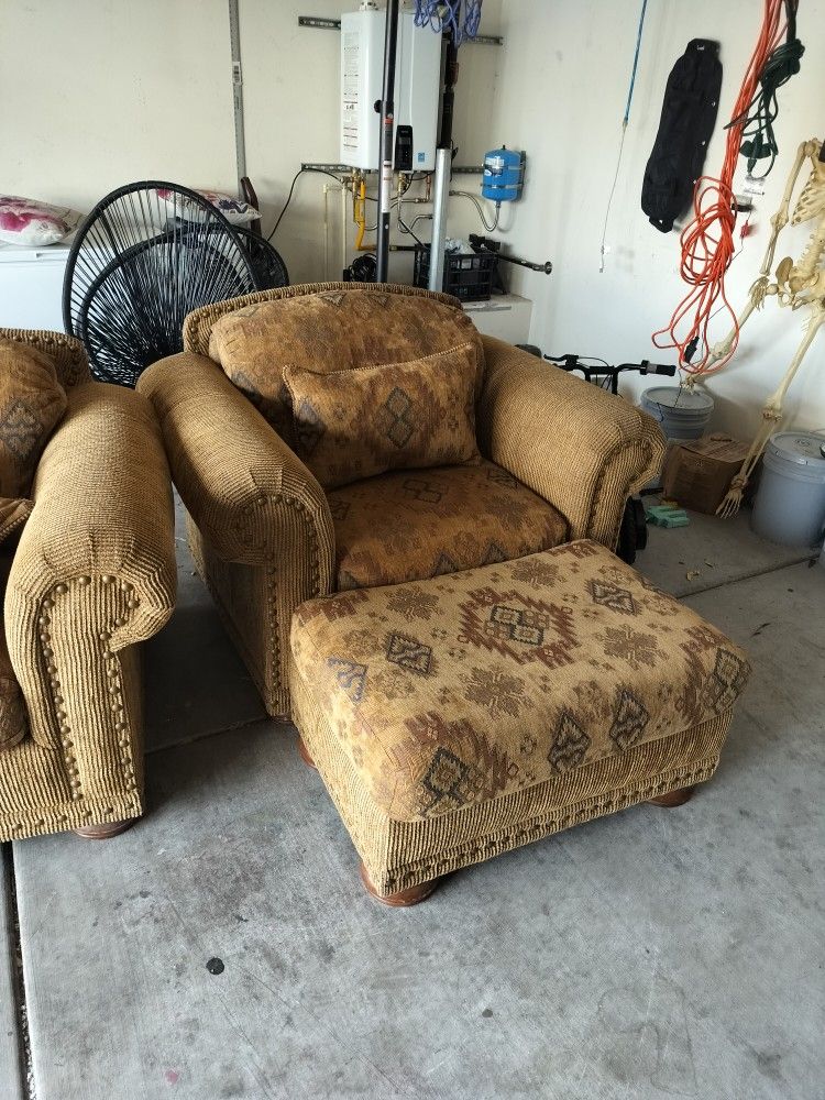 Sofa And Chair with Ottoman