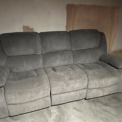 Grey Suede Couch 