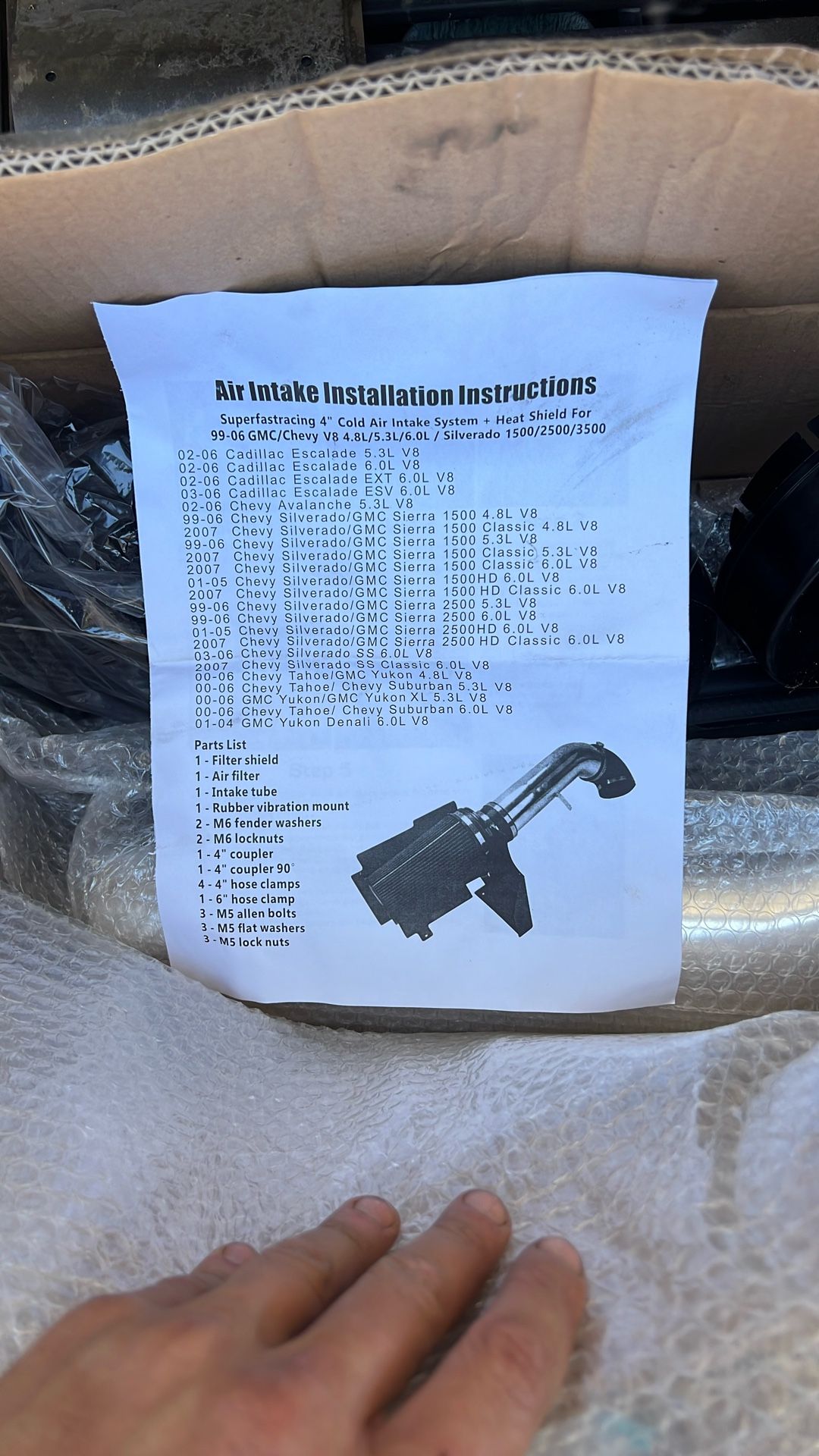 chevrolet chevy cold air intake