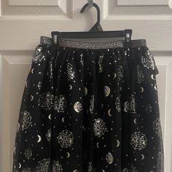 Brand New Girls Foil Mesh Halloween Skirt Size XL 14-16 Kids