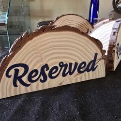 Wood Table Reserved Sign 