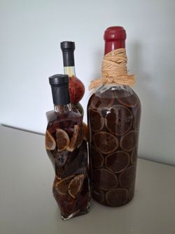 Homemade Fruit Infused Liqueur Bottles Set of 3