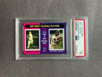 1975 Topps Mini #195 '57 MVP's with Mantle & Aaron.Negotiable