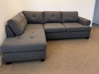 Gray Sectional Couch - 2 Piece