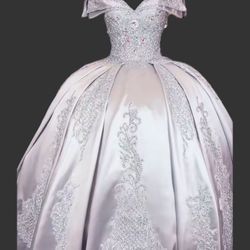 Princess Disney dress/silver with diamonds
