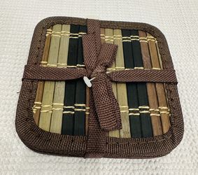 Set of 6 Bamboo Coasters NEW $5 EACH SET -Multiples Available 