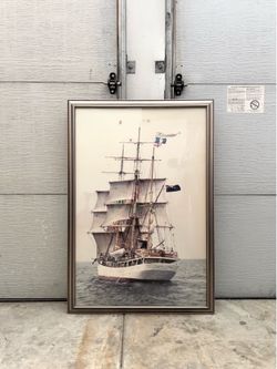 Large Framed Picton Castle Tall Ship Nautical Print