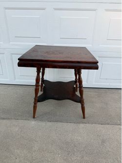 Vintage Victorian Quarter-Sawn Tiger Oak Side Table | Antique Oak End Table