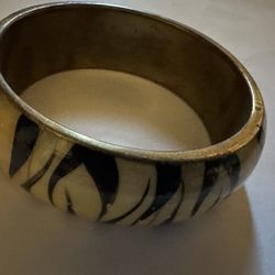 Vintage Zebra Bangle Bracelet 