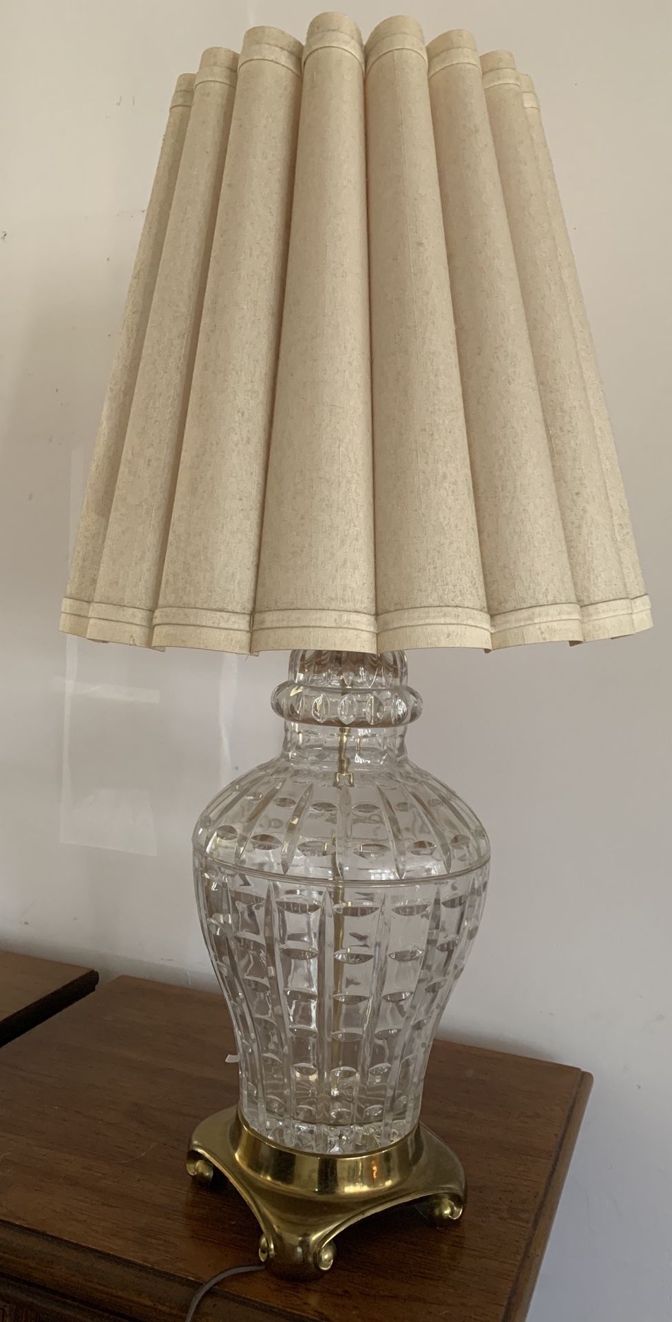 Mid Century Antique Crystal Lamp