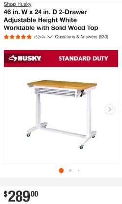 46" Adjustable Height Worktable