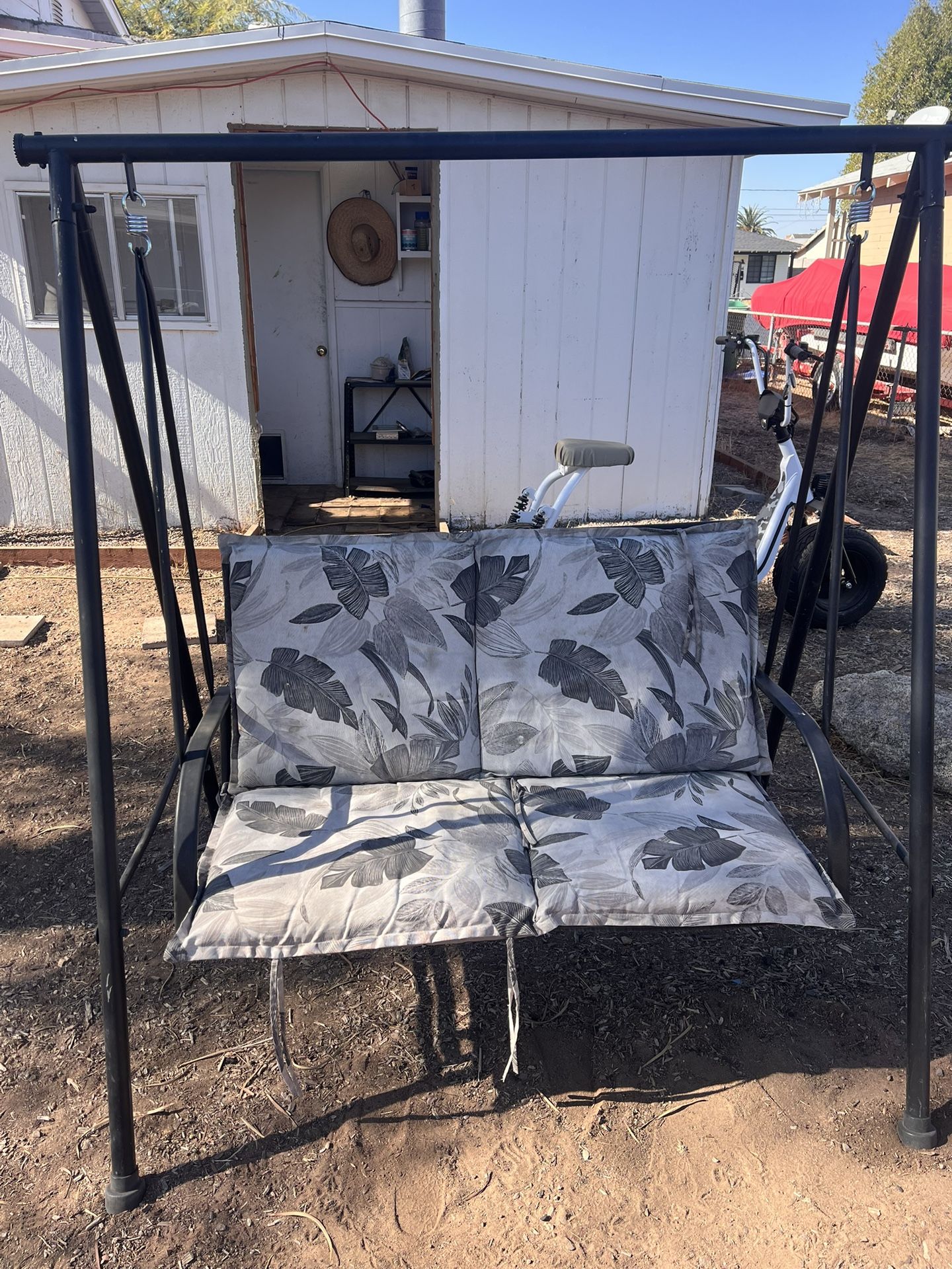 Black Porch Swing With Cushions