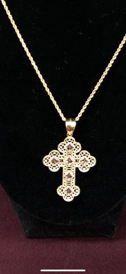 14 kt Gold Cross Necklace