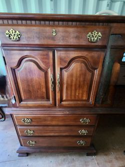 Vintage Mahogany 7 Drawer Armoire