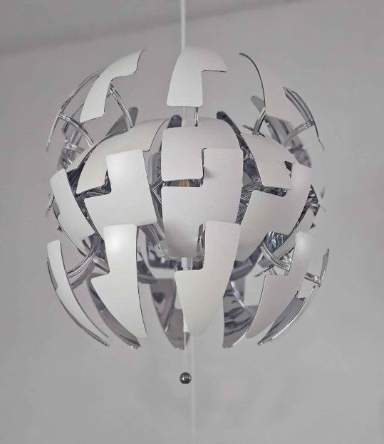 Lamp White And Silver 14"