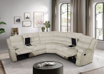 FREE White Glove Delivery – S3672 Calantha Cream Sectional | Brand New