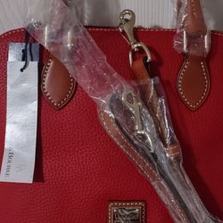Dooney Bourke Red Leather Satchel Purse
