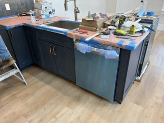Signature Blue Shaker Kitchen Cabinets