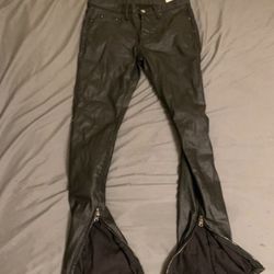 SKINNY STACKED LEATHER PANTS
