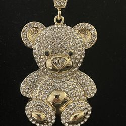 14k Gold Plated Bear Pendant Chain