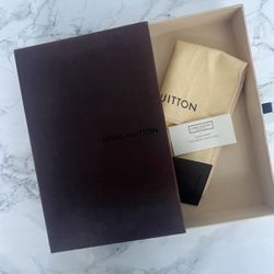 Authentic Louis Vuitton Chocolate Brown Gift Box with Dust Bag | 8" x 5" x 1.5"