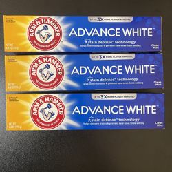3pack ARM & HAMMER Advance White Extreme Whitening Toothpaste, Fluoride Toothpaste, Clean Mint, 6 oz