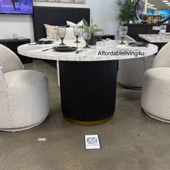 54” Genuine Marble Dining Table Brand New In Box 