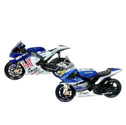 Valentino Rossi's 2007 Yamaha YZR-M1 and 2013 Yamaha YZR-M1 Die Cast Motorcycles