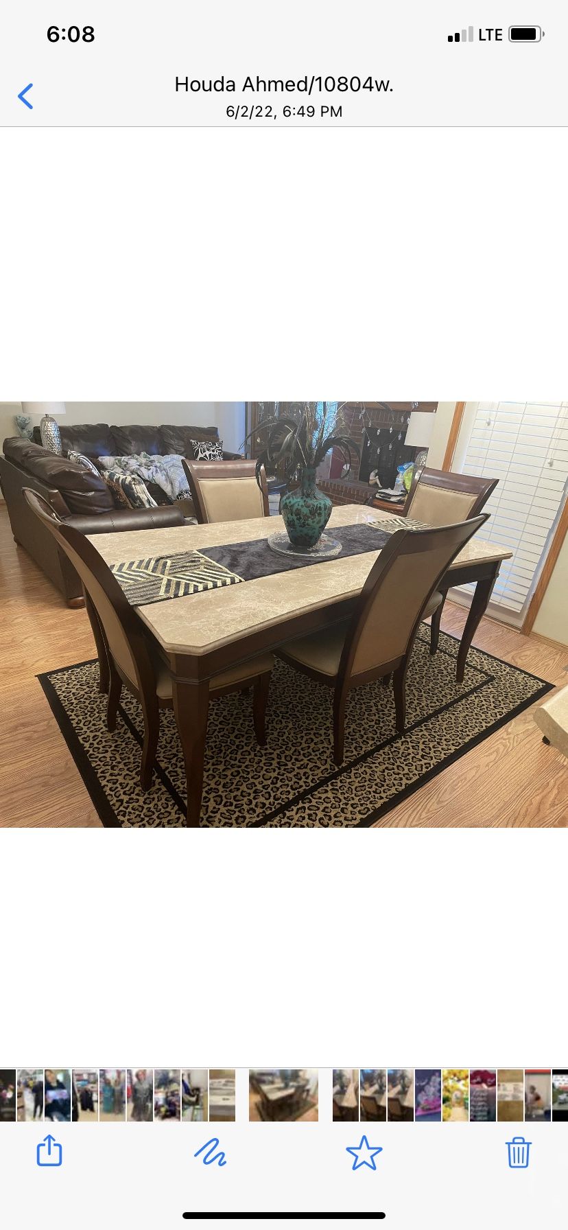 Marble Dinning Table With Four Chairs