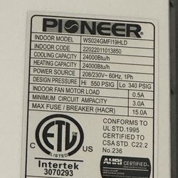 Pioneer Inverter Mini Split 