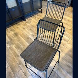 Set Of Two Counter Height Metal Barstools