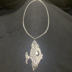 Vintage Fish Pendant Necklace