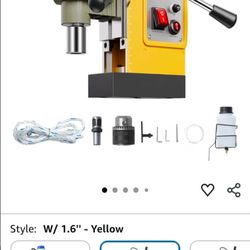 VEVOR Magnetic Drill, 1400W Motor 1.6 in Boring Diameter, 2810 lbf Portable Electric Mag Drill Press, 800 RPM No-Load Speed, Drilling Machine for Meta