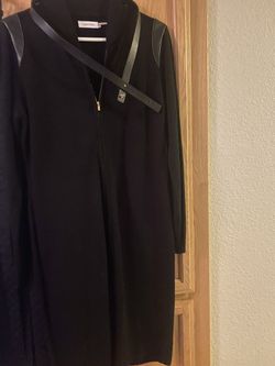 Short Black Dress With Belt In Medium 