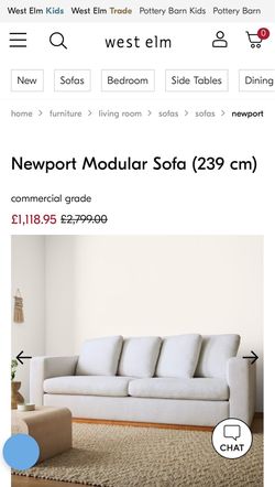 GRATIS $0 West Elm Newport Modular Sofa