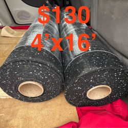 8mm Home Gym Rubber Flooring 4ft x 16ft  NEW