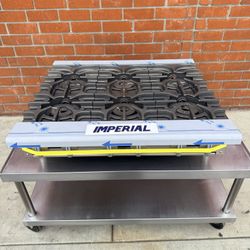 Imperial Range IHPA-6-36NG 36" Natural Gas 6 Burner Hot Plate - 192,000 BTU