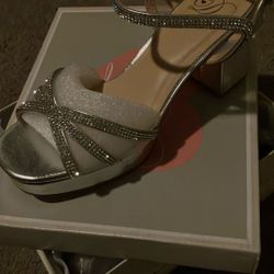 Silver Rhinestone Heels