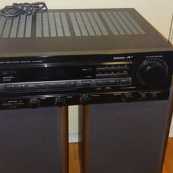Kenwood Receiver With Two JBL Speakers And Wires